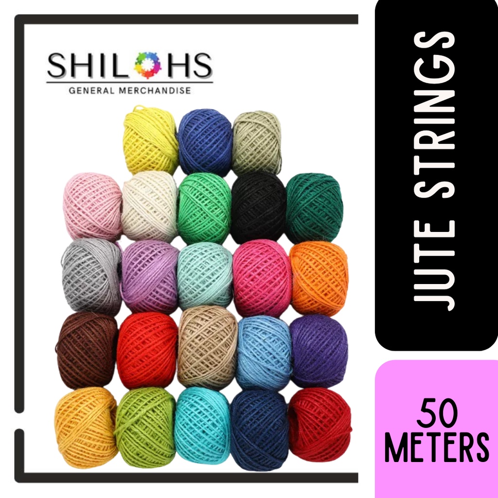 Jute String | 50 meters (2mm) Natural and Colored | Jute Hemp Rope ...