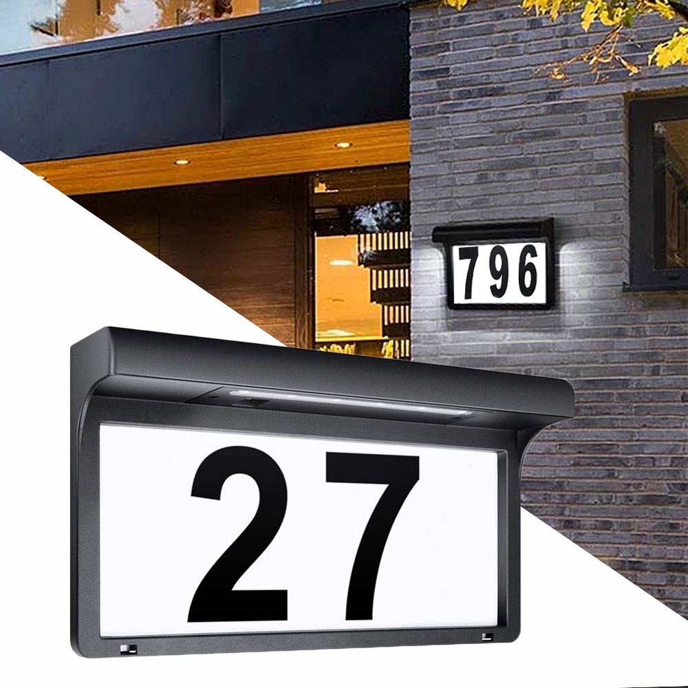 Solar Light LED House Number Light Home Door Number Address Plaque Lamp ...