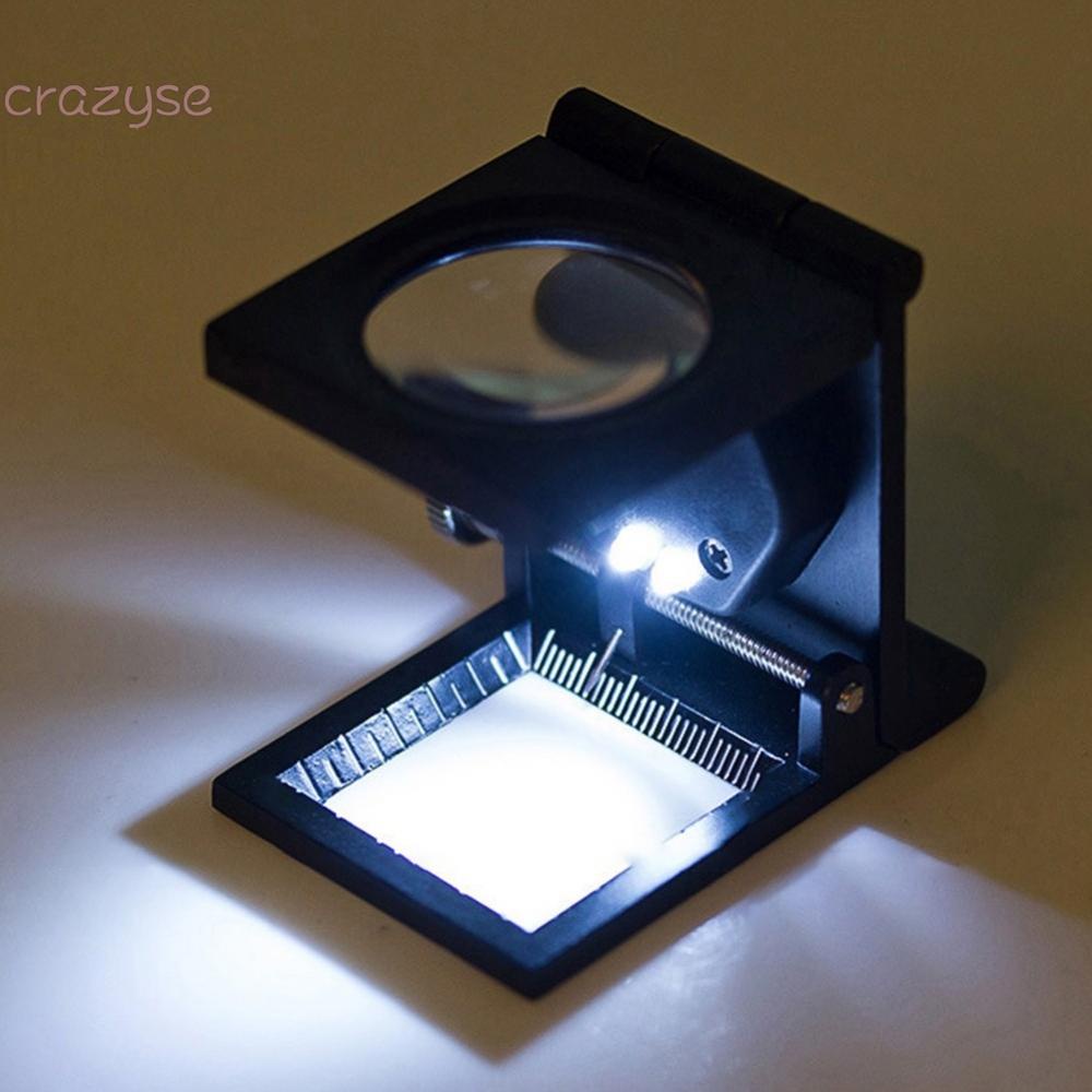 【CRAZYSPE】1X Folding Linen Tester Loupe LED Thread Counter Magnifier ...
