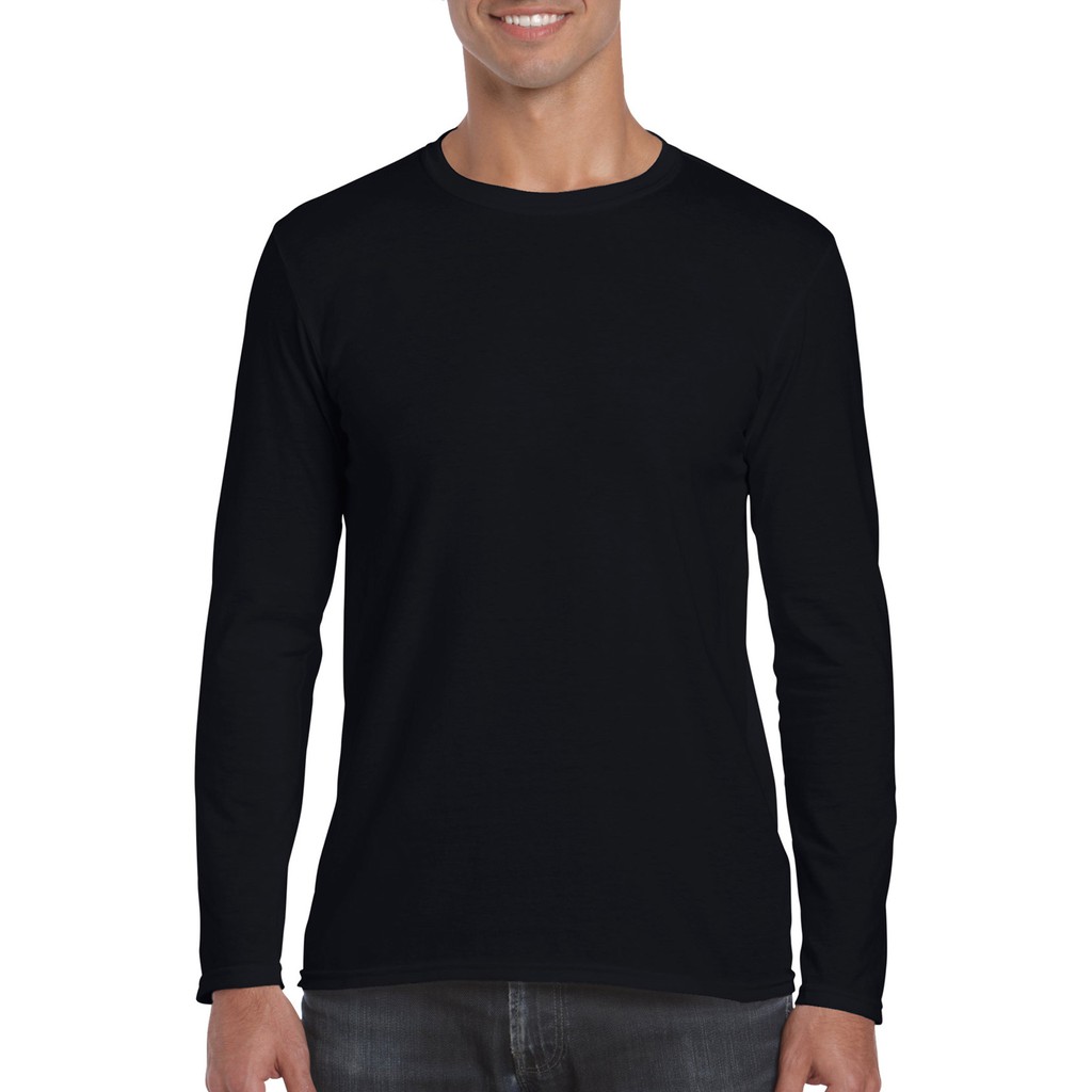 Gildan 76400 Premium Cotton Adult Long Sleeve T Shirt Black Shopee