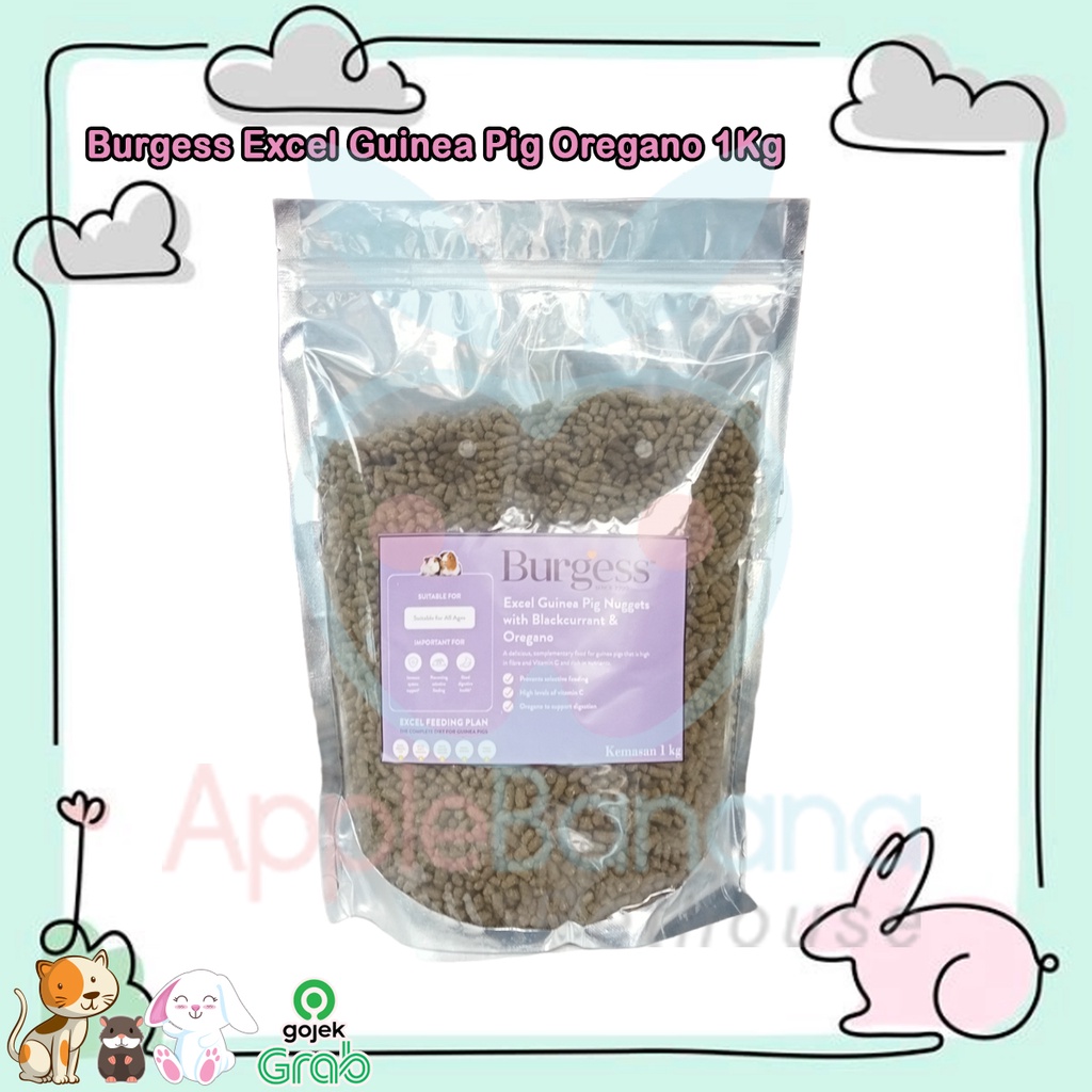 Burgess Excel Guinea Pig Blackcurrant & Oregano 1 kg Marble / cavy