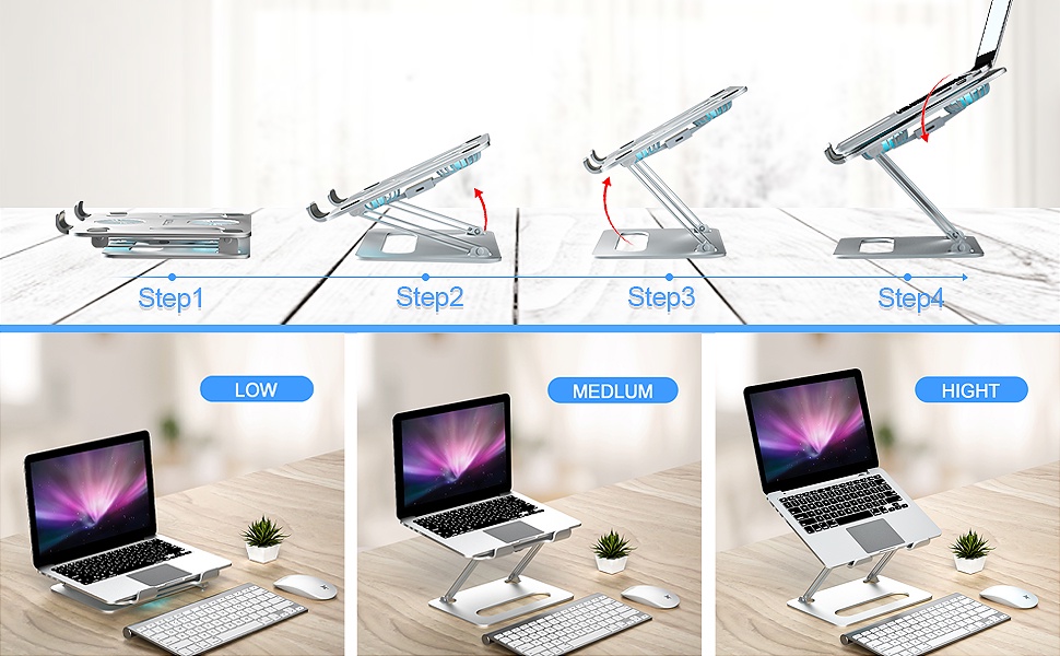 Anykool Laptop Stand With Fan Adjustable Laptop Cooler Stand Portable