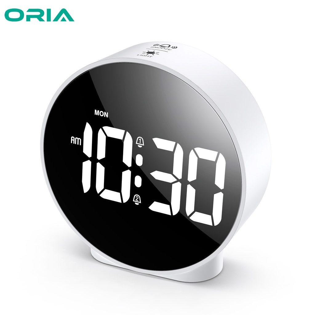 ORIA Battery/USB Powered Digital Alarm Clock with 4 Adjustable