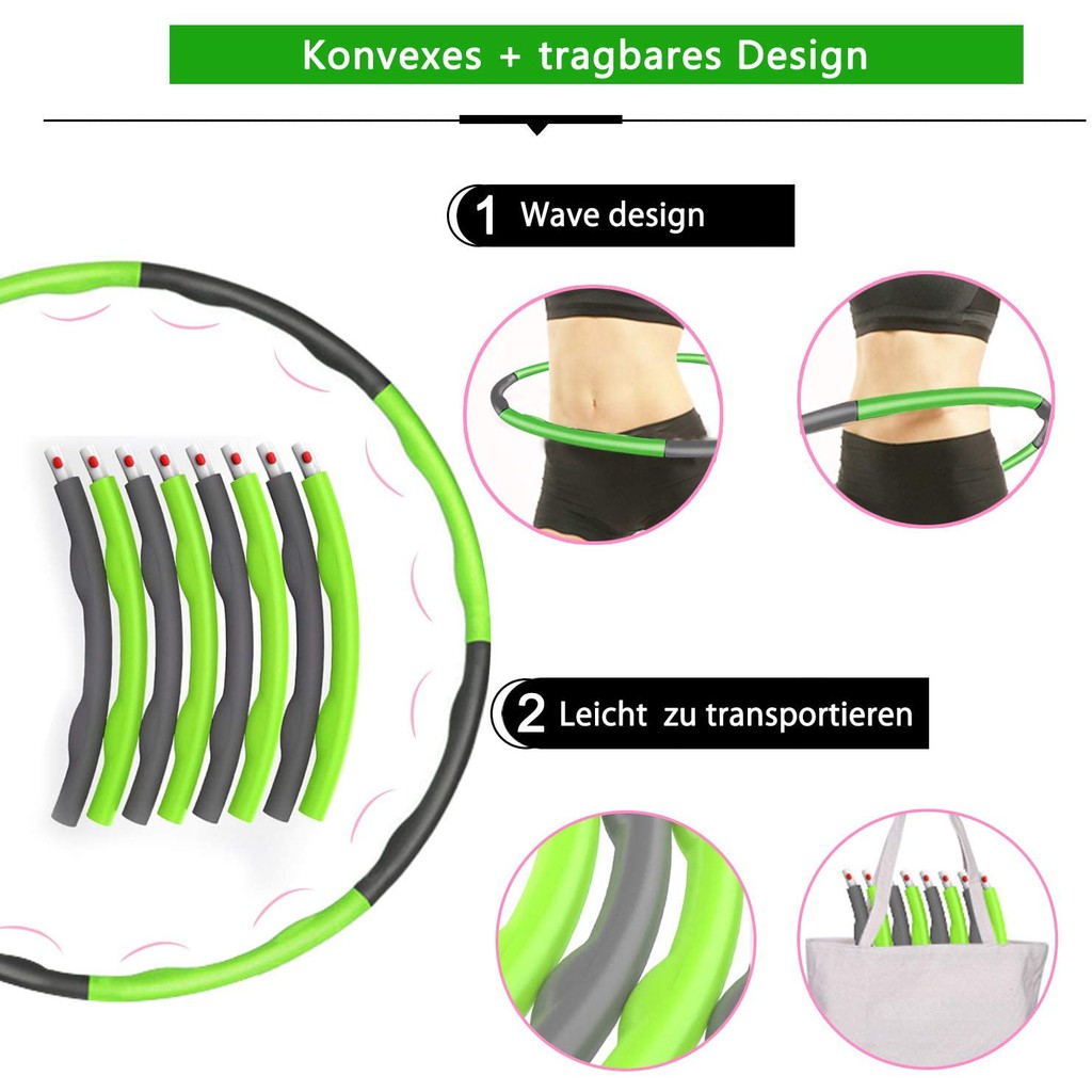 MpioLife Hula Hoop For Adults, 6-8 Removable Sections