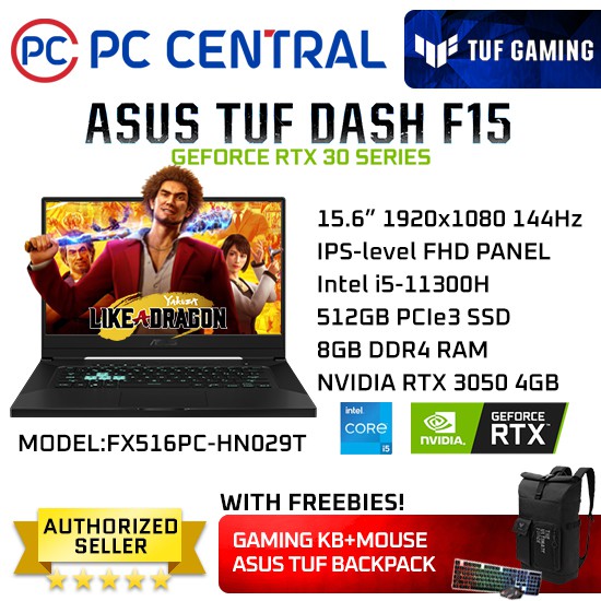ASUS Tuf Dash F15 Gaming Laptop (Fx516pc-Hn029t) Intel I5 11300h 8gb  Rtx 3050