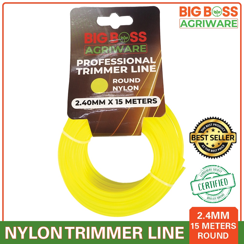 BBA Nylon String Trimmer Line 2.4mm x 15m Round Yellow (Tansi) for Grass Cutter Shopee Philippines