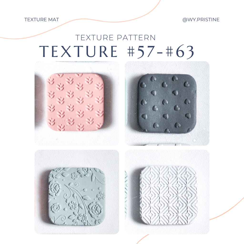 Polymer clay texture sheet Texture mat for polymer clay Texture 57- 63 ...