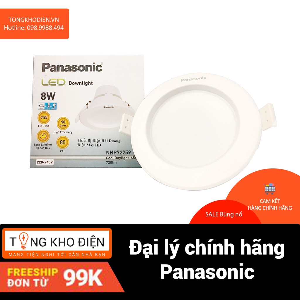 Panasonic 8w Led Ceiling Light, 90mm Hole 