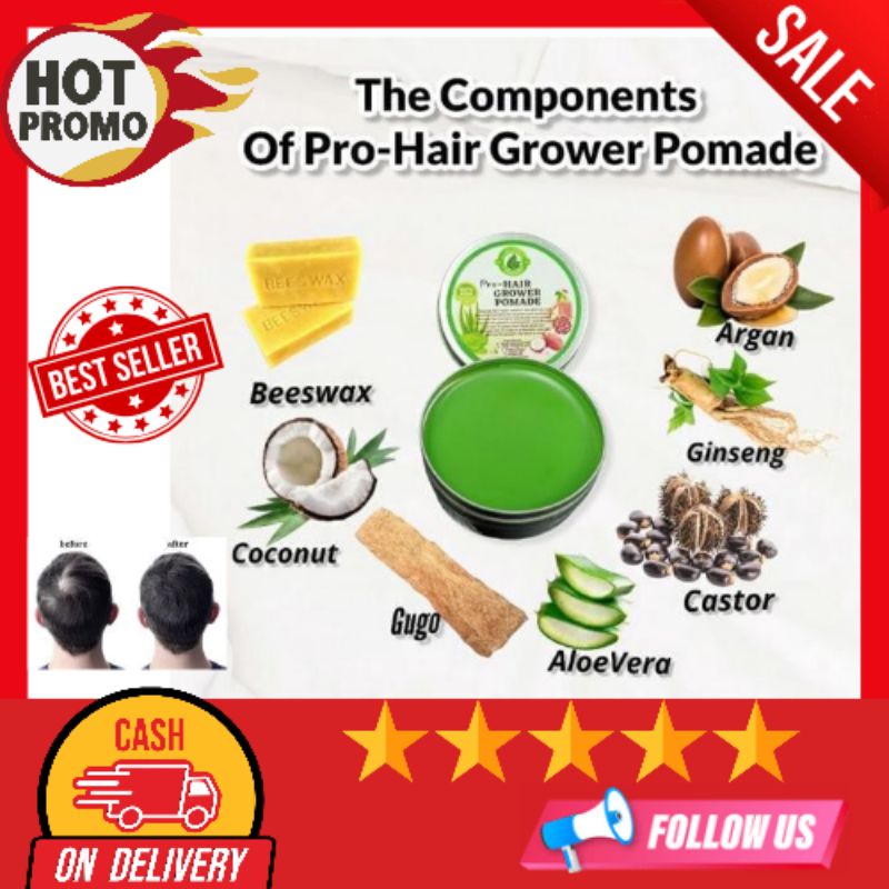 ALL NATURAL PRO HAIR GROWER POMADE WITH ALOE VERA BIOTIN CASTOR