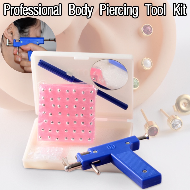 Professional Ear Piercing Gun Tool Set 98pcs Ear Studs Steel Ear Nose ...