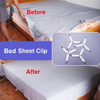 4pcs/set Elastic Bed Sheet Grippers Belt Fastener Clips Mattress Cover  Blankets Holder Home Textiles Organize Gadgets