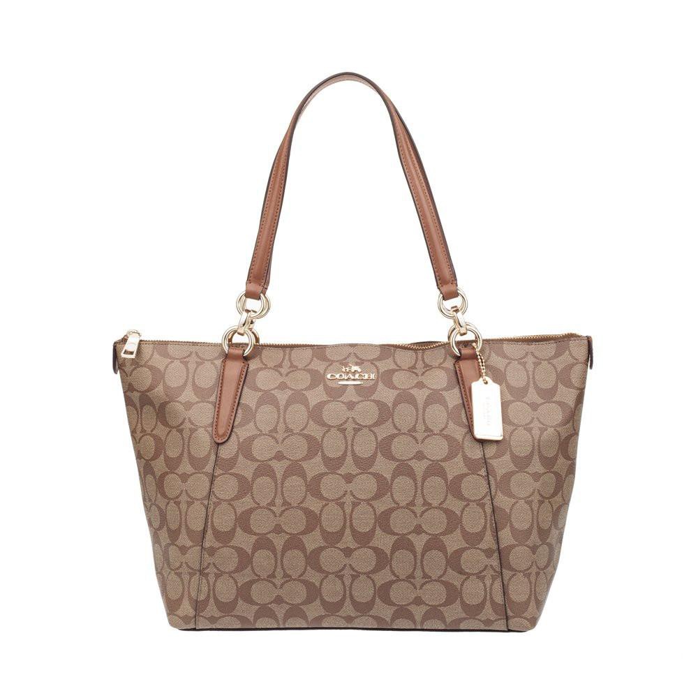 Coach ava tote signature brown sale