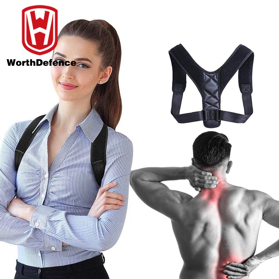 Worthdefence Posture Corrector Adjustable Back Brace Shoulder Protector ...