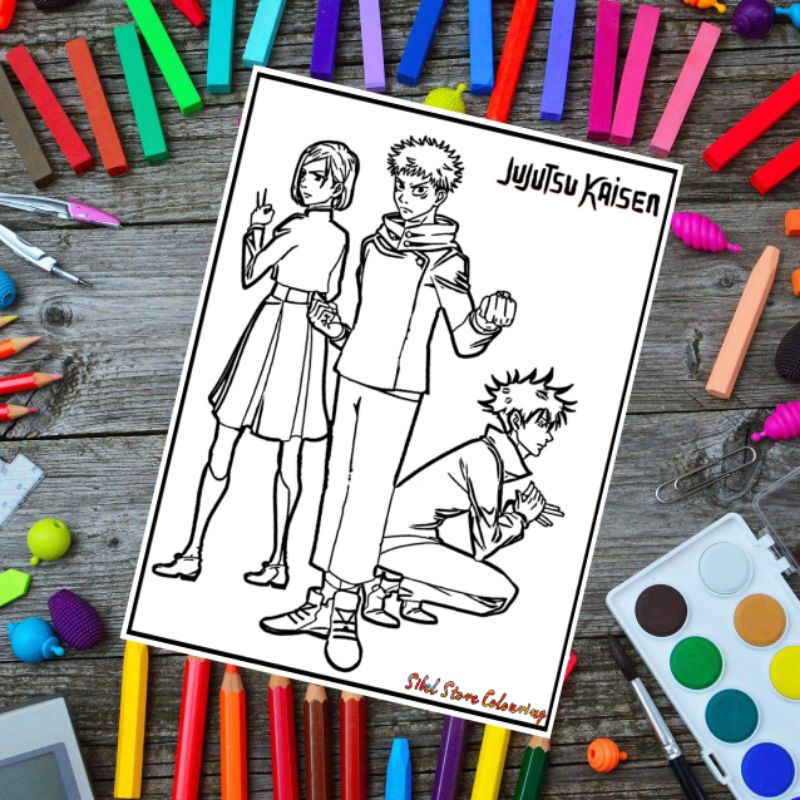 Jujutsu Kaisen Theme Children's Drawing Coloring Paper / Drawing Paper ...