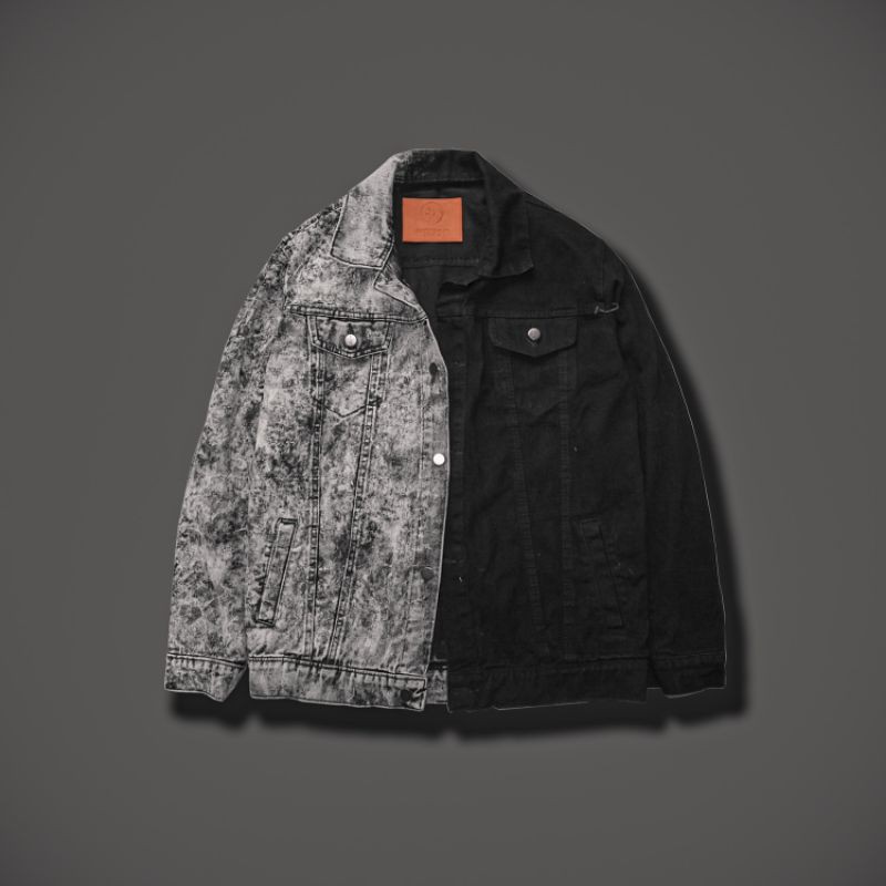 Jean jacket shop half black