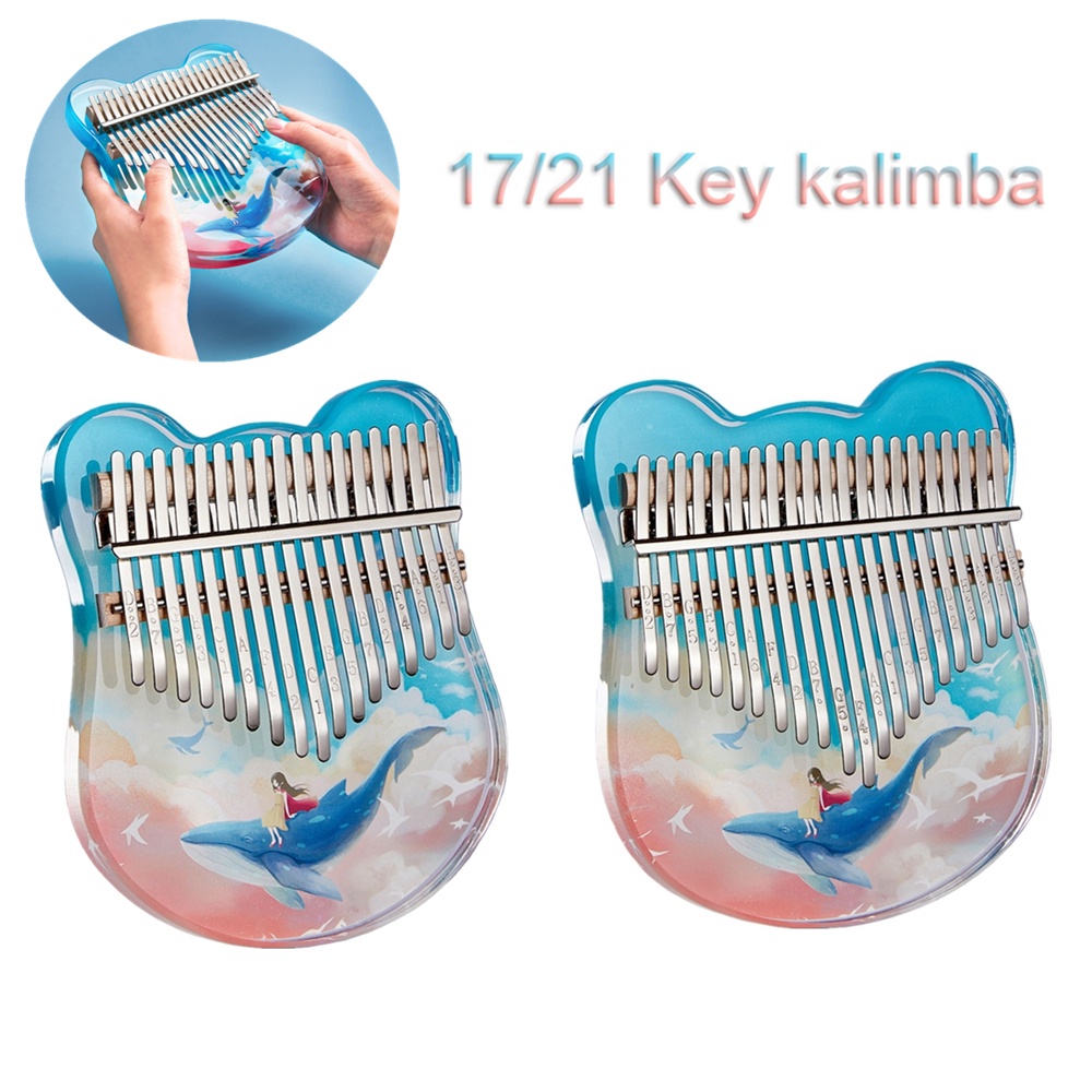 17 / 21 Keys Thumb Piano Kalimba Crystal Painted Whale Dream Mbira EVA ...