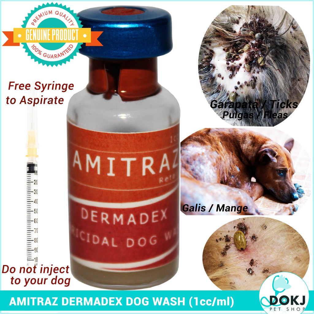 Anti Garapata Pure Amitraz Dermadex Acaricidal Dog Wash and Spray 1mL ...