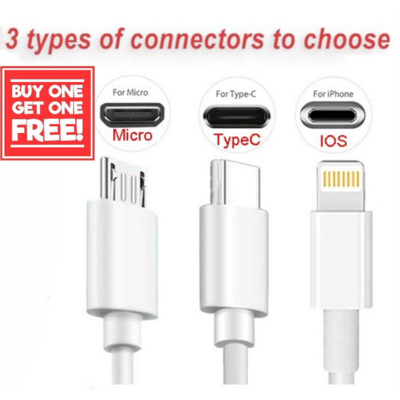 BUY 1 TAKE 1 Super Fast Charger Chord Micro ios type c usb | Shopee ...