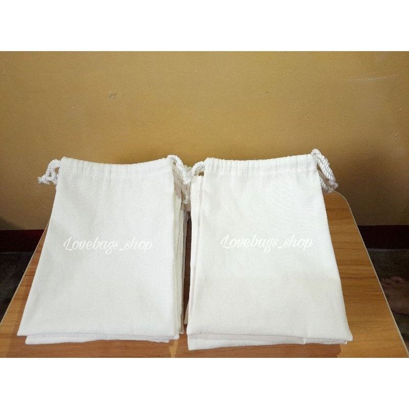 Plain Canvas Drawstring Dust bag String bag (Katsa) | Shopee Philippines