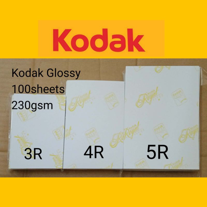 Kodak 3R/4R/5R/A4/A3/A3+ Glossy Photo Paper 230gsm 100sheets Shopee