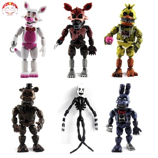 5pcs Hot Sell Five Night At Freddy Anime Fnaf Bear Free Assembly