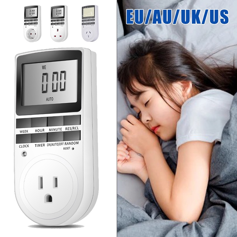 Electronic Digital Timer 12/24 Hour Switch 7 Day Socket UK Plug-in ...