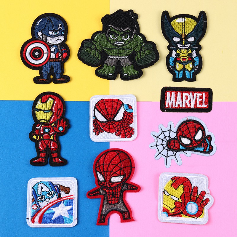 Marvel Patches Iron man Spiderman Captain America Hulk Thor anime ...