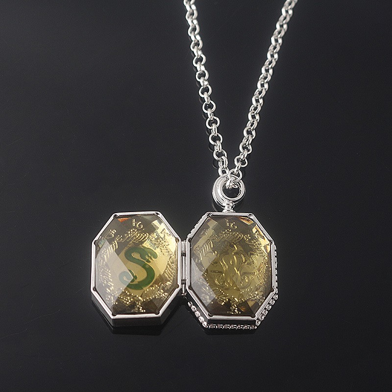 Small Harry Potter Horcrux Box Necklace Slytherin O Medal Pendant