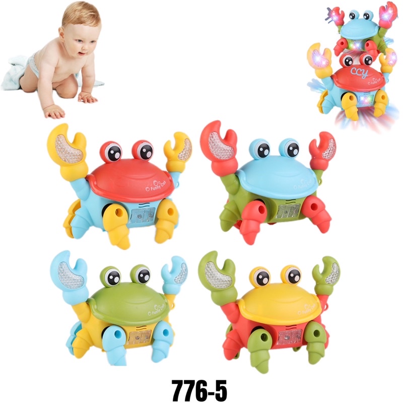 Children's battery crab sound and light big crab fun toy baby classic ...