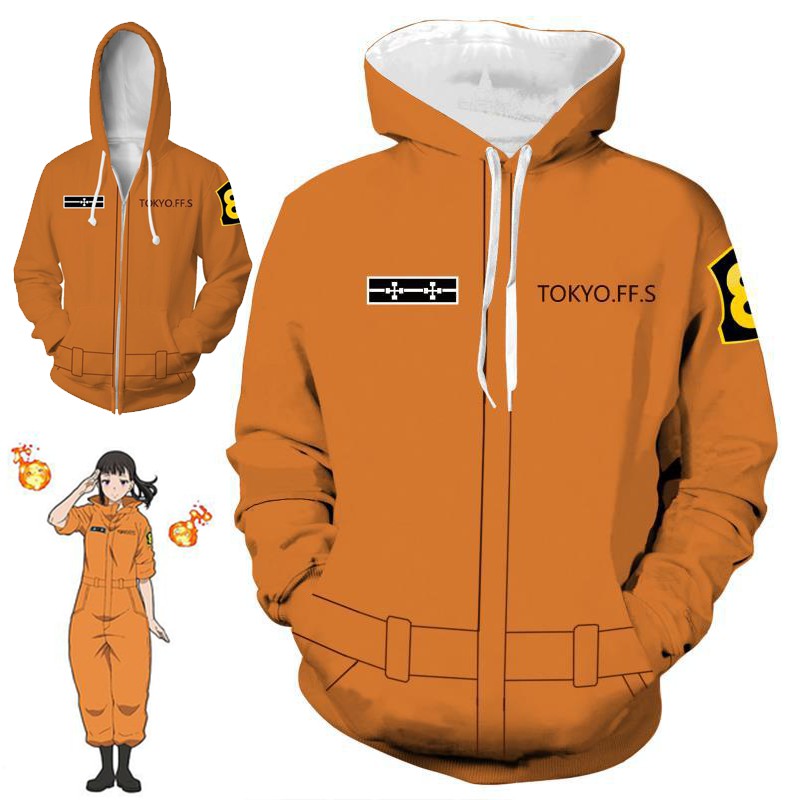 Fire force anime hoodie sale