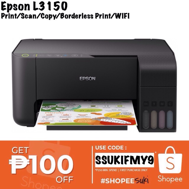 Epson L3150 Ecotank Allinone Wifi Printer Shopee Philippines 9018