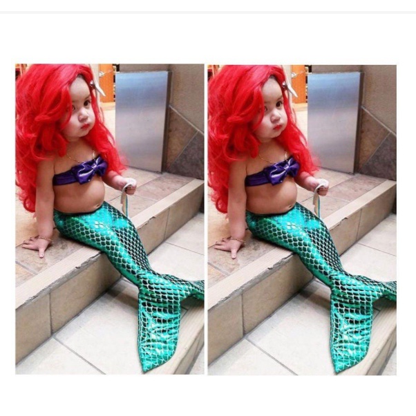 Little Mermaid Costume Tail Baby Girl Kids Bikini Cosplay Ariel