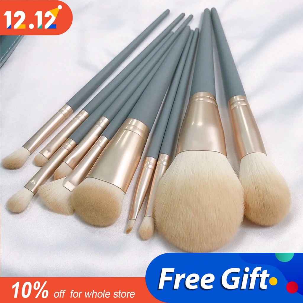 Ready Stock Super Soft 10pcs Makeup Brush set make up brush Blush Brush Foundation brush powder b