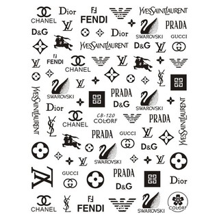 Manicure Sticker NEW Lv/chanel/brand logo A Set of five Mix