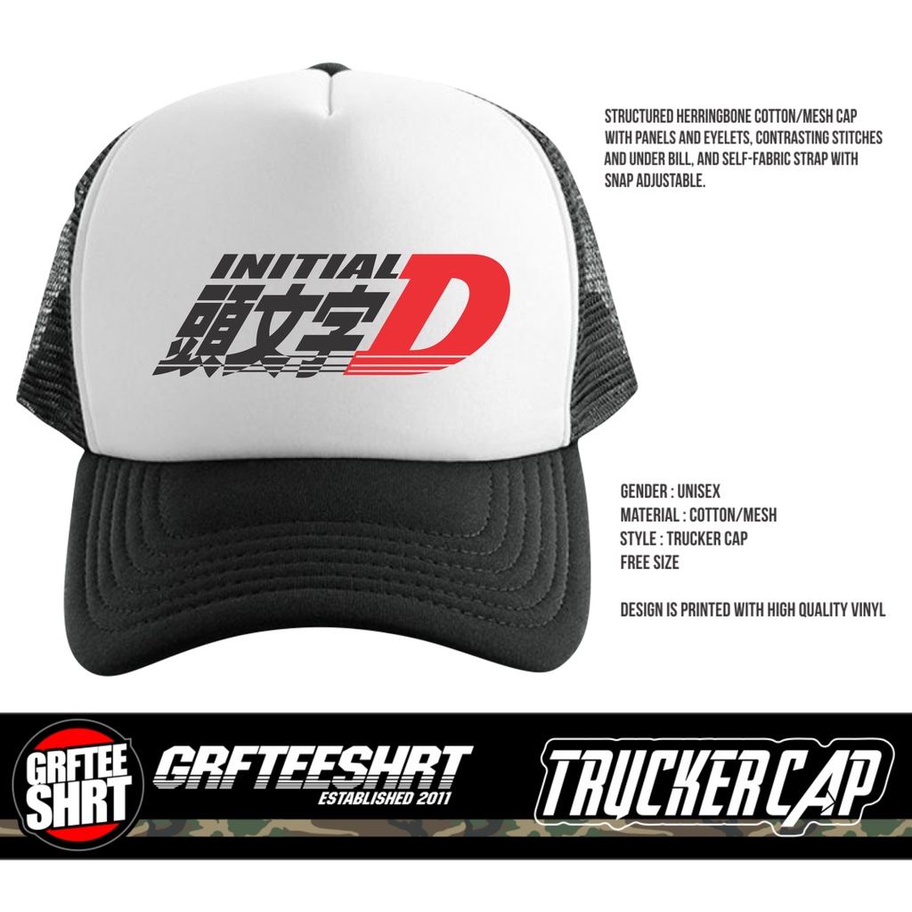 Initial D Jdm Racing Trucker Cap Mesh Fashion Net Cap Snapback ...