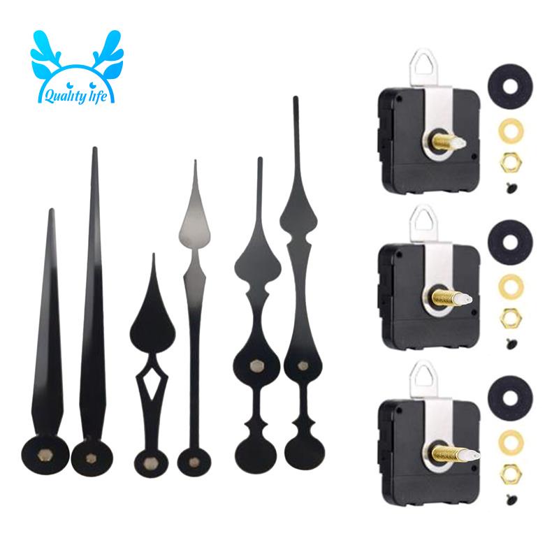 3Pcs Long Shaft Quartz Clock Motor Kit Movement Mechanism with 3