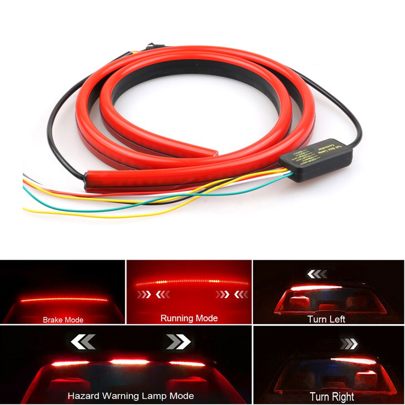 Multifunction Flowing Led 3rd Third Brake Light Bar Rear Tail Red Strip 