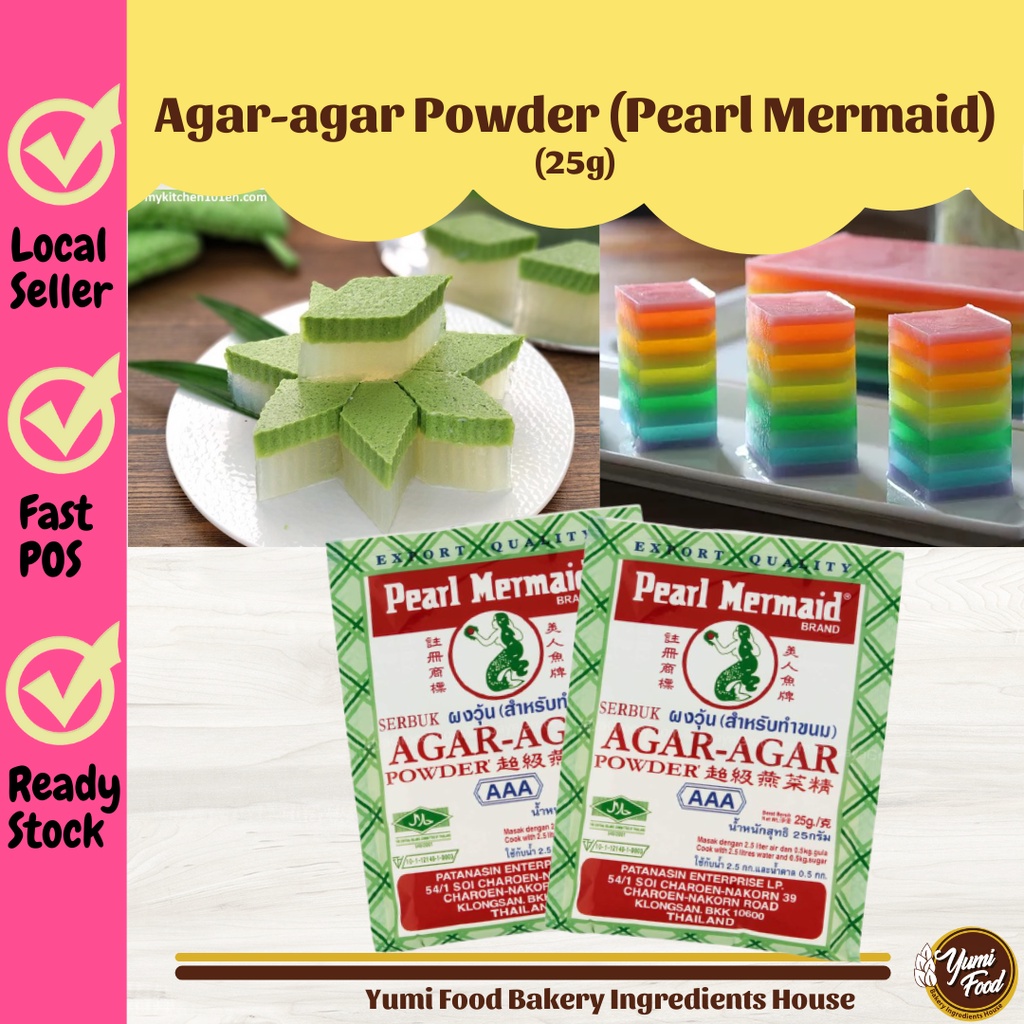 Pearl Mermaid Serbuk Agar Agar 25g Agar Agar Powder Jelly Powder