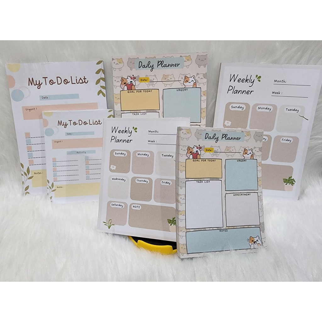 daily-planner-todo-list-weekly-planner-notepad-30-sheets-shopee
