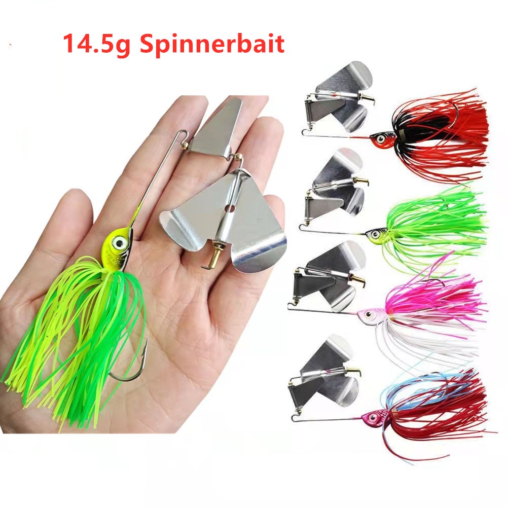 14.5g Spinnerbait Fishing Lures Bass Fishing Buzzbait Multicolor Bass Trout  Salmon Metal Spinner Baits Swim Jigs