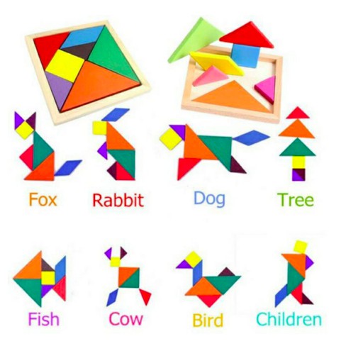 Wooden TANGRAM PUZZLE Square Shape | Shopee Philippines