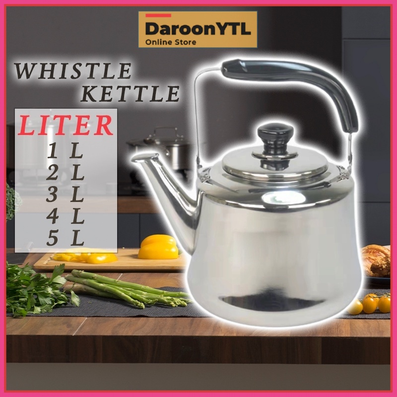 E1Qq 1L / 5L Stainless Steel Kettle Thick Food Grade Gas Stove Whistle