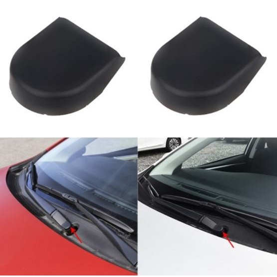 2pcs Windshield Wiper Arm Nut Cover Bolt Cap Black For Toyota Corolla