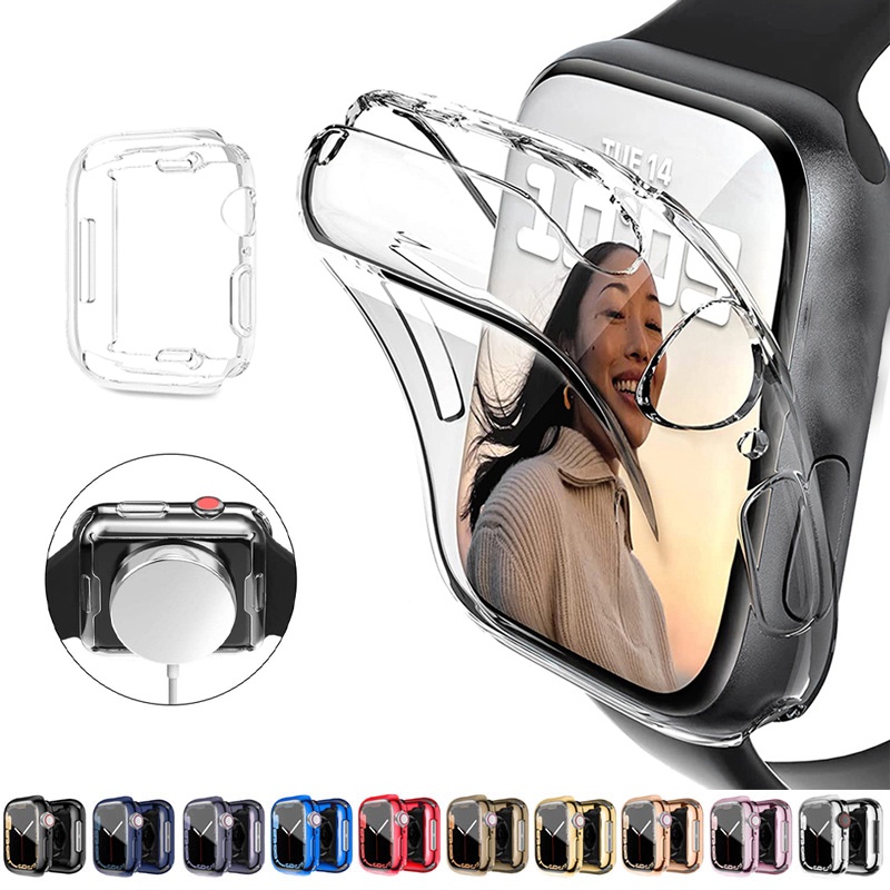 360 Full Plating Case For Smart Watches Series 8 7 6 SE 5 4 3 2 1 Size ...