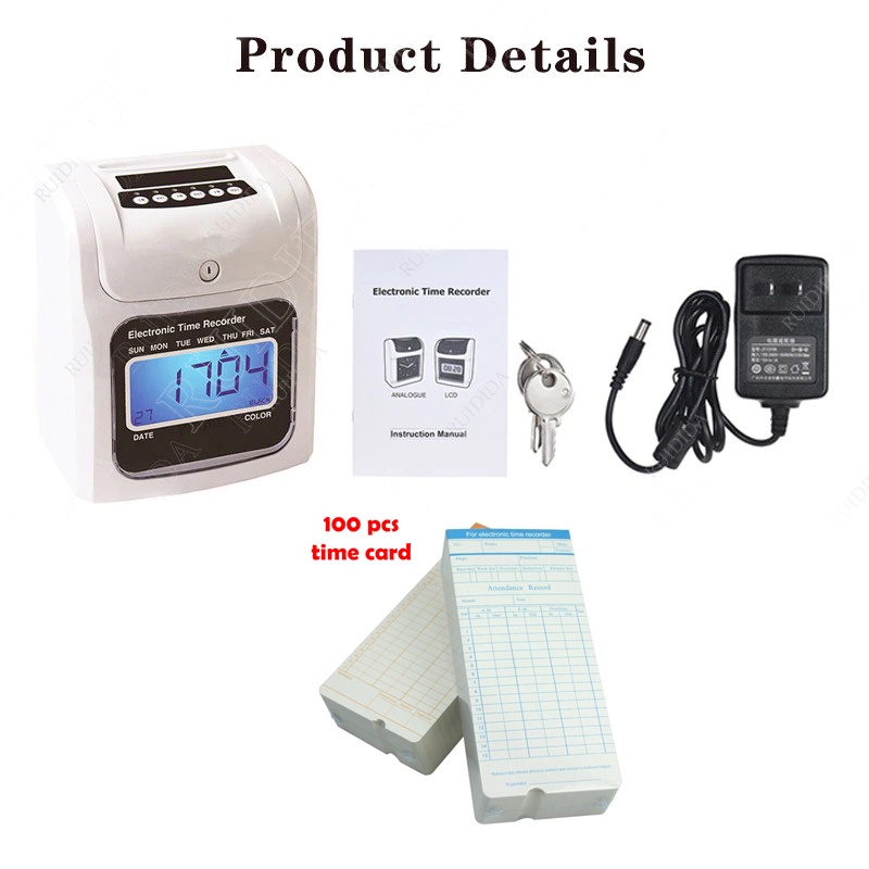 Digital Time Recorder Attendance Machine Time Card for Recorder Office