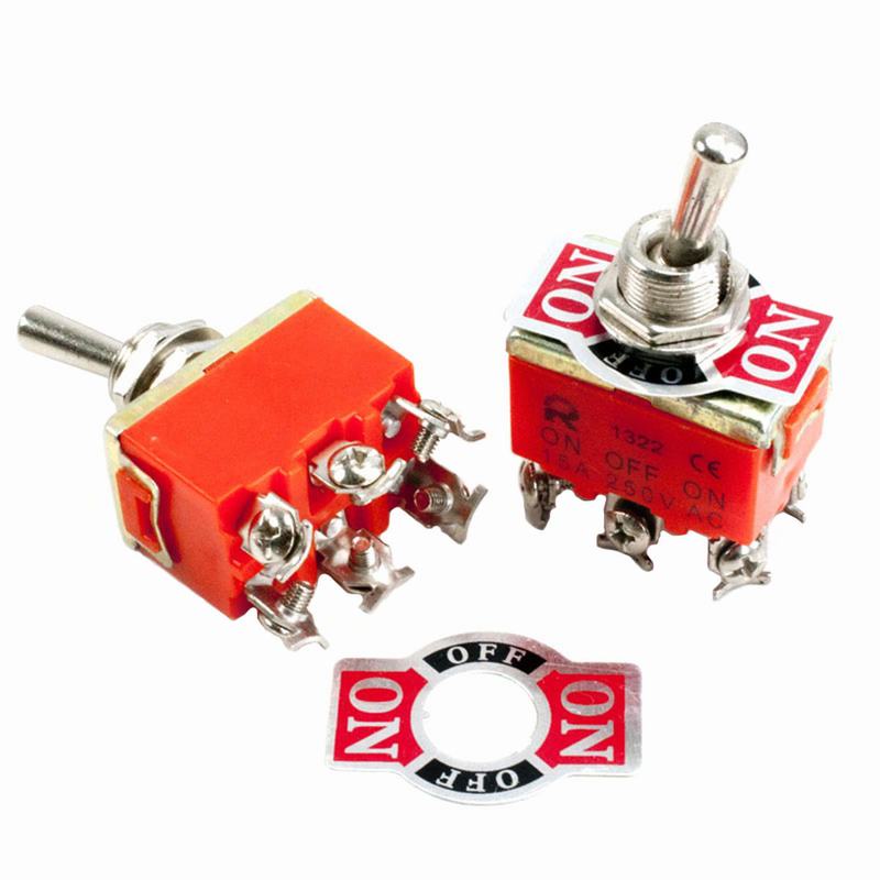1pcs ETEN1322 DPDT 250V 15A 125V 20A ONOFFON Toggle Rocker Switch