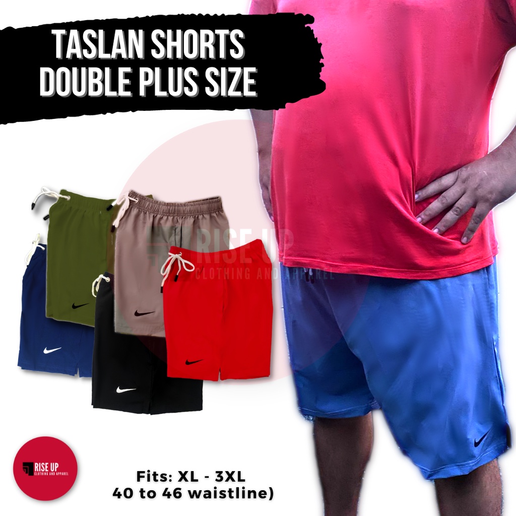 RISE UP CLOTHING - SET OF 5 Double Plus Size Taslan Shorts (Unisex) - XL to  2XL, 40 - 44 Waistline