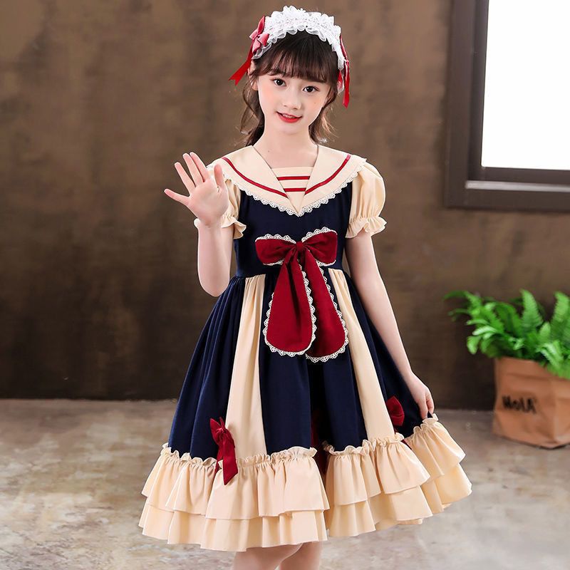 Girls Lolita Princess Dress Autumn Clothes Middle Big Children Fashion ...