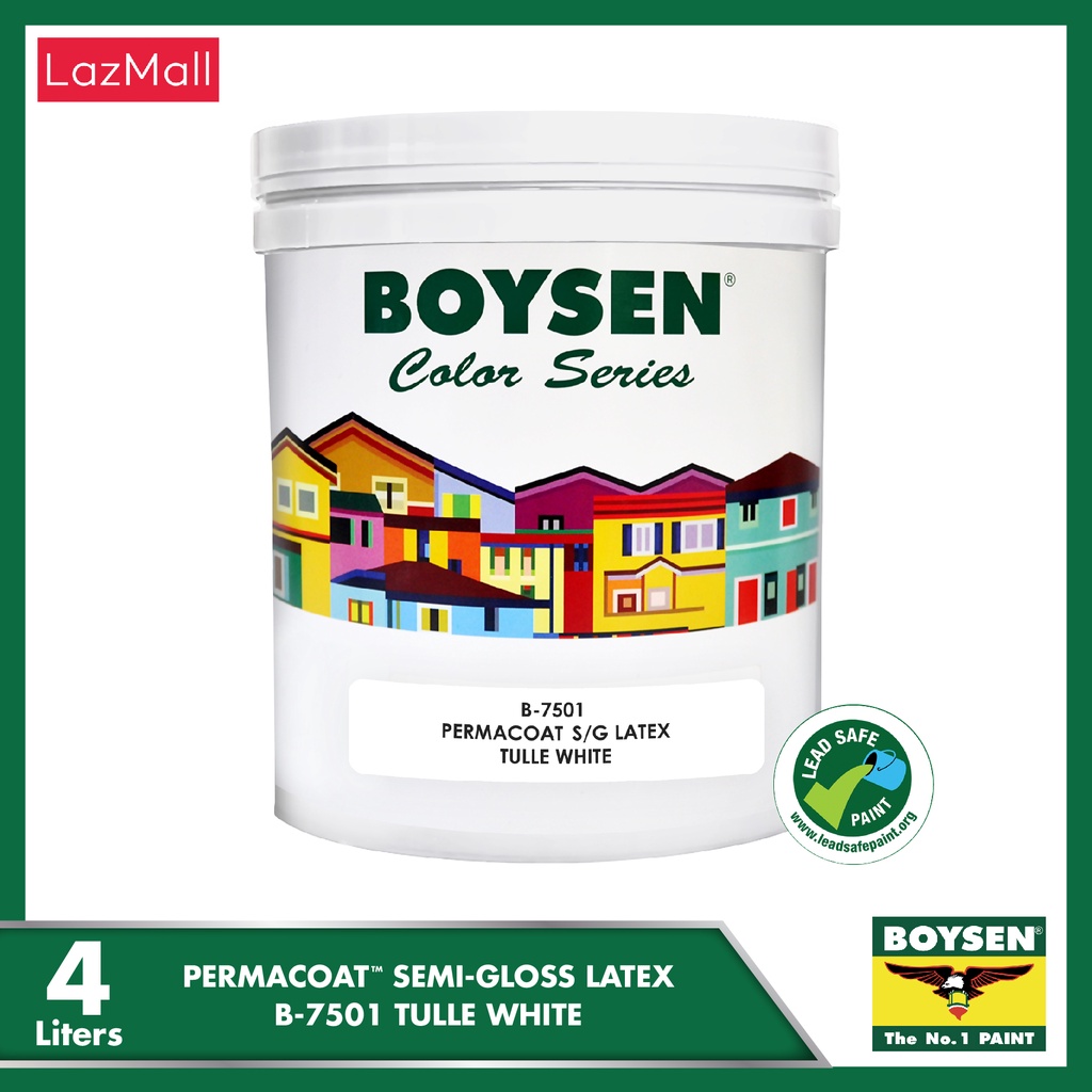 BOYSEN Permacoat Semi-Gloss Latex Tulle White B7501-4L xY+ | Shopee ...