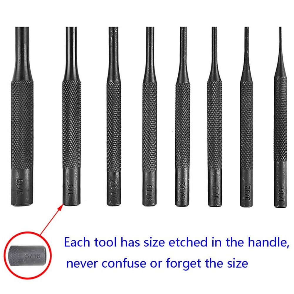 [Ready Stock]8Pcs Professional Roll Pin Spring Punch Set Bolt Catch ...